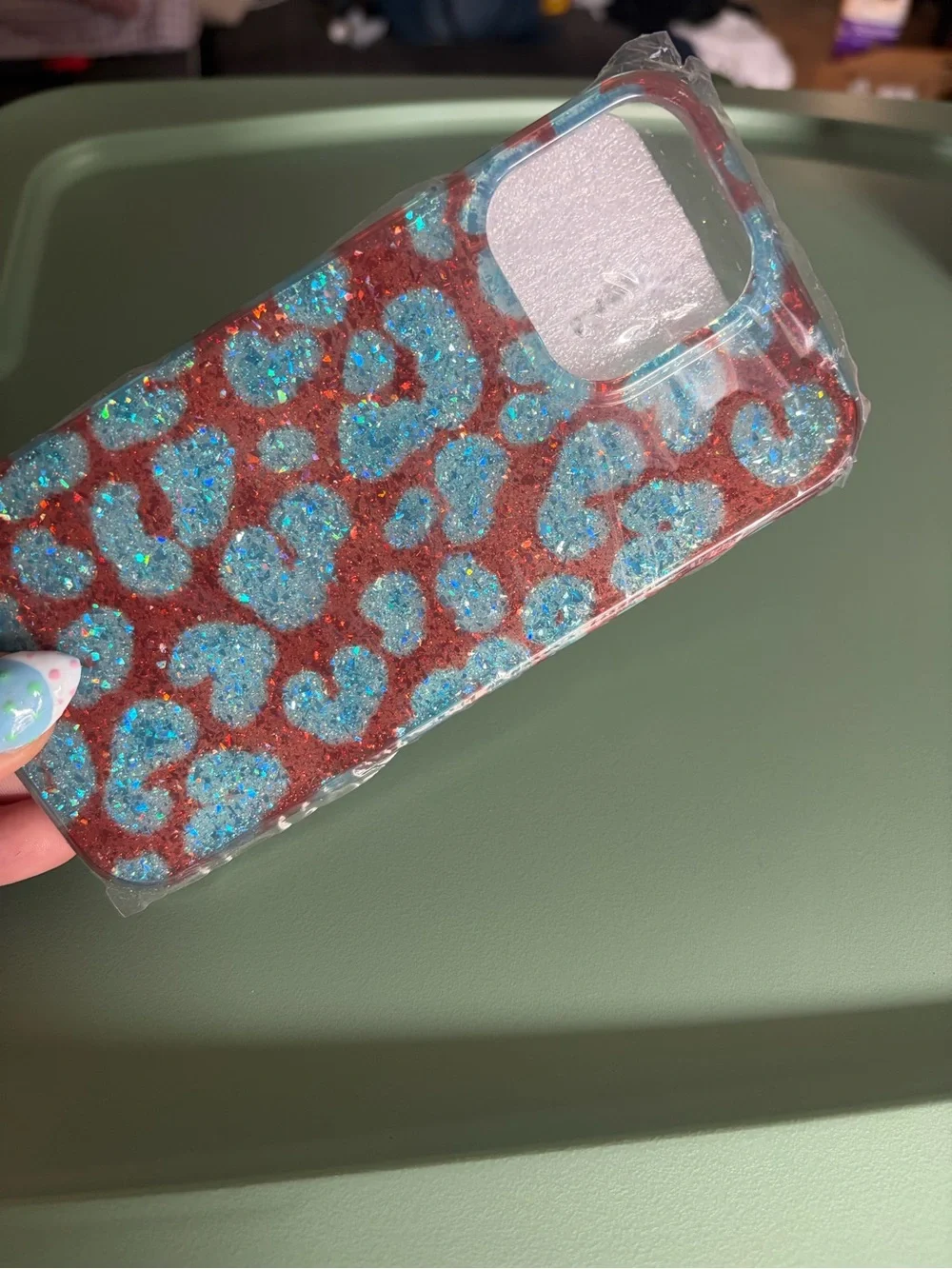 Leopard Print iPhone 16 Pro Max Case - Blue & Brown